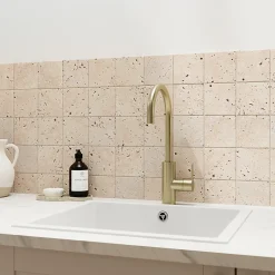 Carreau en travertin sol et mur L.10 x l.10 cm x ép.10 mm, Travertino-GoodHome New