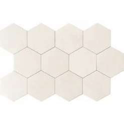Carreau Hexagonal Effet Ciment. Grès Cérame Sol et Mur. Custom Ivoire 14x16cm-Lux Mosaic Hot
