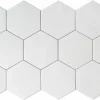 Lux Mosaic Carreau Hexagonal Effet Ciment. Grès Cérame Sol et Mur. Custom Blanc 14x16cm