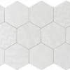 Lux Mosaic Carreau Hexagonal Effet Ciment. Grès Cérame Sol et Mur. Décor Custom Blanc 14x16cm