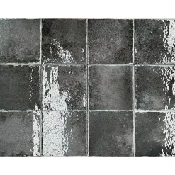 Carreau Mural Intérieur/Extérieur Brillant. Nissel Noir 12x12 cm-Lux Mosaic Outlet