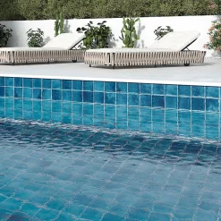 Lux Mosaic Carreau Mural Intérieur/Extérieur Brillant. Nissel Bleu 12x12 cm