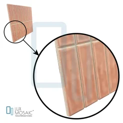 Carreau Pré-découpé Effet Mosaïque. Série Stick Corail 20x20 cm-Lux Mosaic Hot