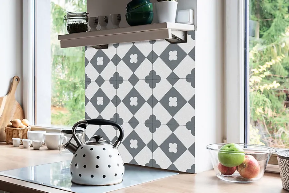 Tulup Carreaux vinyle 30x30 cm Motif en diamant 9 pcs