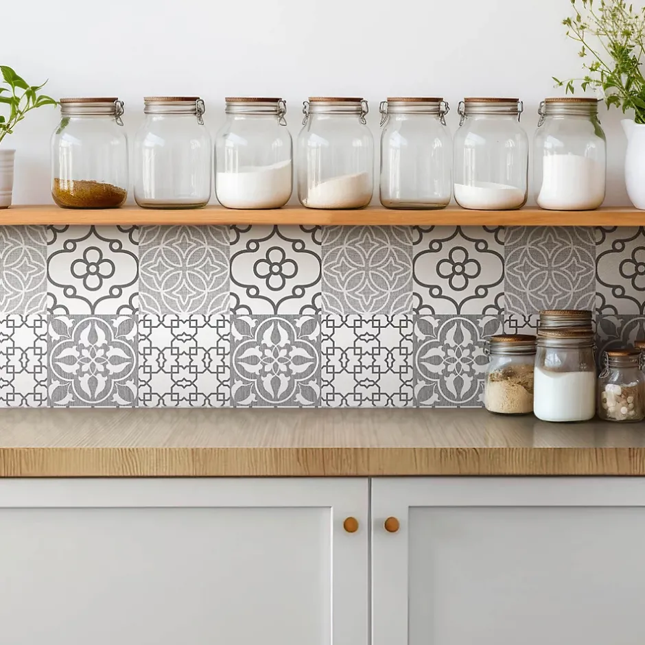 Tulup Carreaux vinyle 30x30 cm Carreaux à motifs portugais 9 pcs