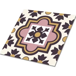 Tulup Carreaux vinyle 30x30 cm Fleurs arabes 9 pcs