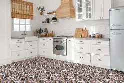 Tulup Carreaux vinyle 30x30 cm Fleurs arabes 9 pcs