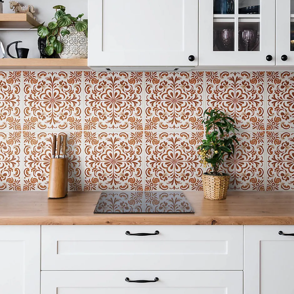 Carreaux vinyle 30x30 cm Ornement à motifs 9 pcs-Tulup New