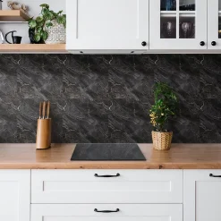 Tulup Carreaux vinyle 30x30 cm marbre foncé 9 pcs