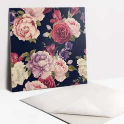 Carreaux vinyle 30x30 cm Fleurs de roses colorées 9 pcs-Tulup
