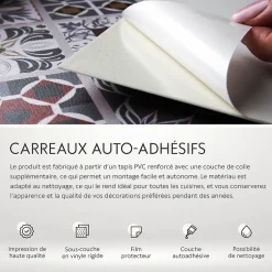 Carreaux vinyle 30x30 cm Patchwork géométrique 9 pcs-Tulup Sale