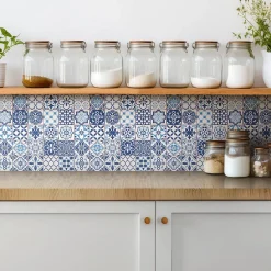 Tulup Carreaux vinyle 30x30 cm Mosaïque décorative 9 pcs