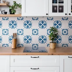 Tulup Carreaux vinyle 30x30 cm Ornement floral 9 pcs