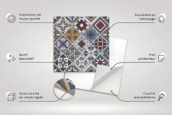 Carreaux vinyle 30x30 cm Ornement décoratif 9 pcs-Tulup Discount
