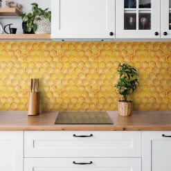 Tulup Carreaux vinyle 30x30 cm Dessin en nid d'abeille 9 pcs