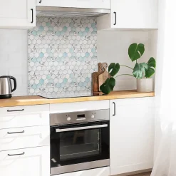 Carreaux vinyle 30x30 cm Hexagones et feuilles 9 pcs-Tulup Discount