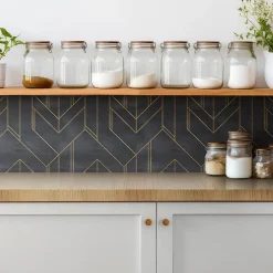 Tulup Carreaux vinyle 30x30 cm Lignes abstraites 9 pcs