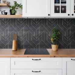 Tulup Carreaux vinyle 30x30 cm Lignes abstraites 9 pcs