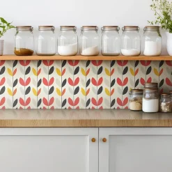 Carreaux vinyle 30x30 cm Feuilles de plantes bohèmes 9 pcs-Tulup Sale