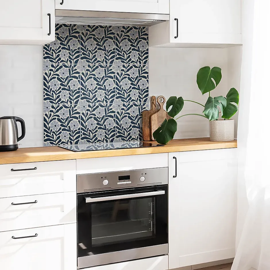 Tulup Carreaux vinyle 30x30 cm Fleurs peintes 9 pcs