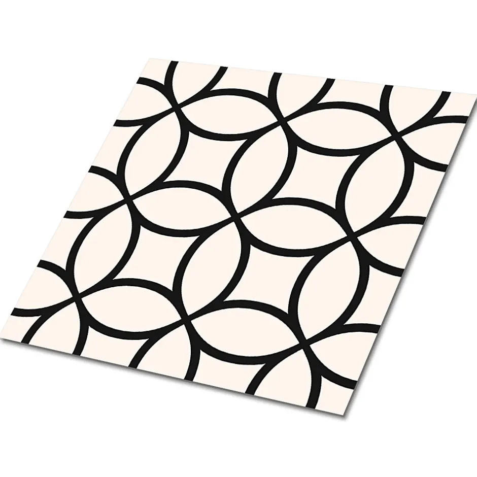 Tulup Carreaux vinyle 30x30 cm Cercles géométriques 9 pcs