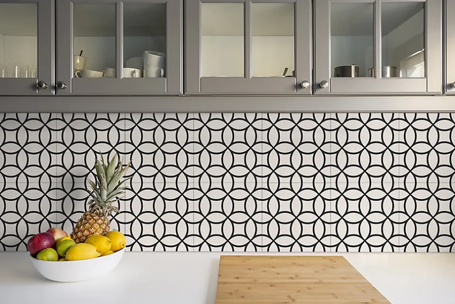 Tulup Carreaux vinyle 30x30 cm Cercles géométriques 9 pcs