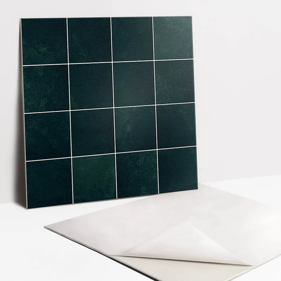Carreaux vinyle 30x30 cm Mosaïque vert bouteille 9 pcs-Tulup Best