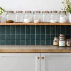 Carreaux vinyle 30x30 cm Mosaïque vert bouteille 9 pcs-Tulup Best