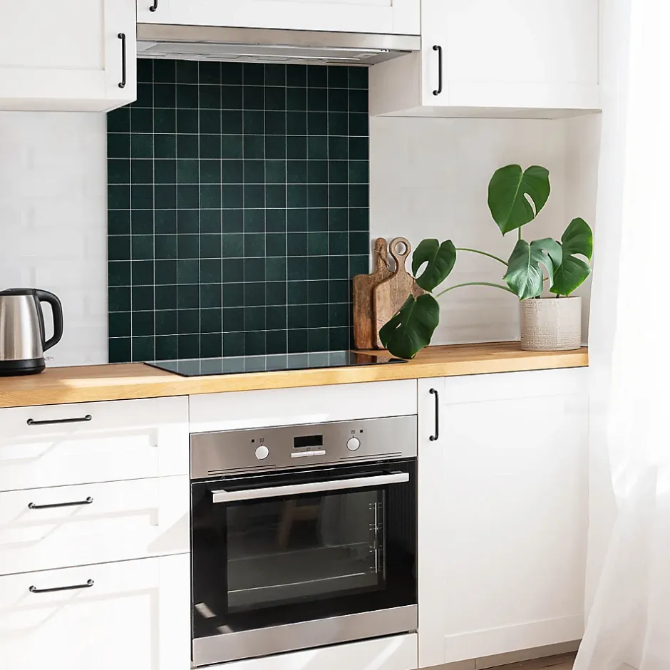 Carreaux vinyle 30x30 cm Mosaïque vert bouteille 9 pcs-Tulup Best