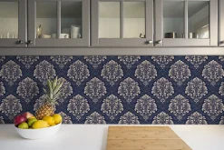 Tulup Carreaux vinyle 30x30 cm Motif damassé 9 pcs