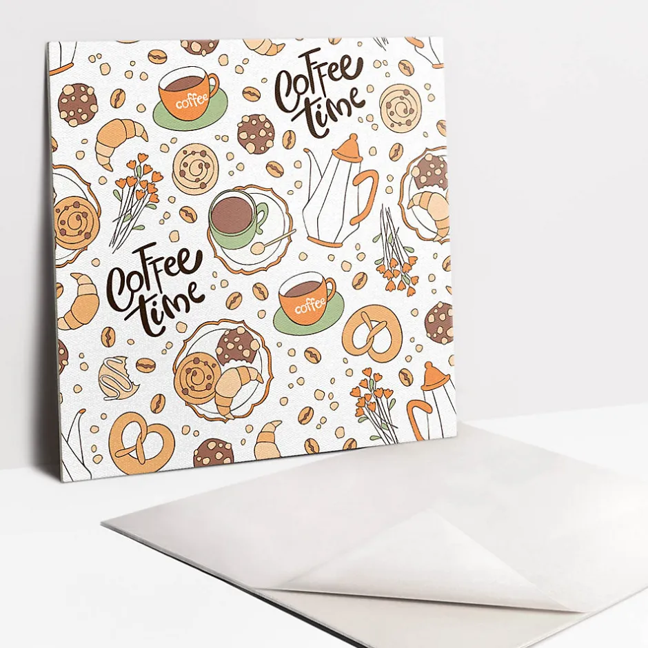 Tulup Carreaux vinyle 30x30 cm C'est l'heure du café 9 pcs