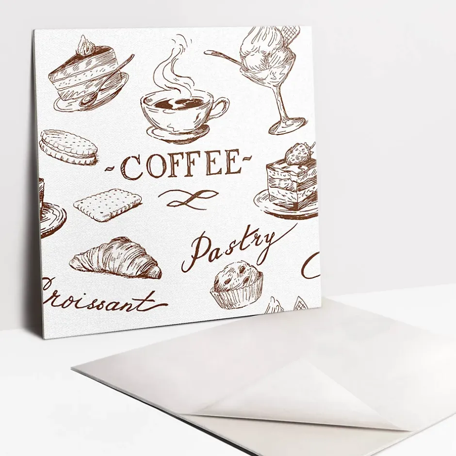 Carreaux vinyle 30x30 cm Thème du café 9 pcs-Tulup Clearance