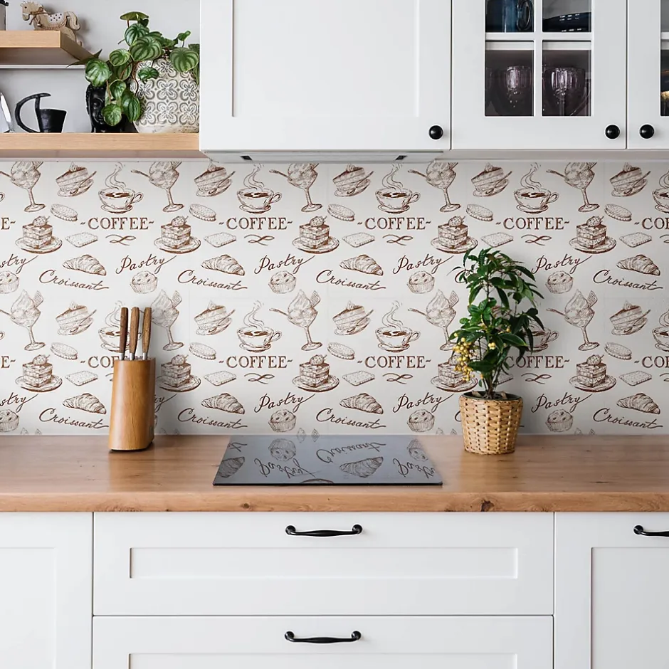 Carreaux vinyle 30x30 cm Thème du café 9 pcs-Tulup Clearance