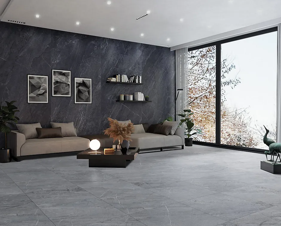 Energie Ker Carrelage Agathos Anthracite - Mat 120 x 60cm ( vendu par boite de 1,44 m² )