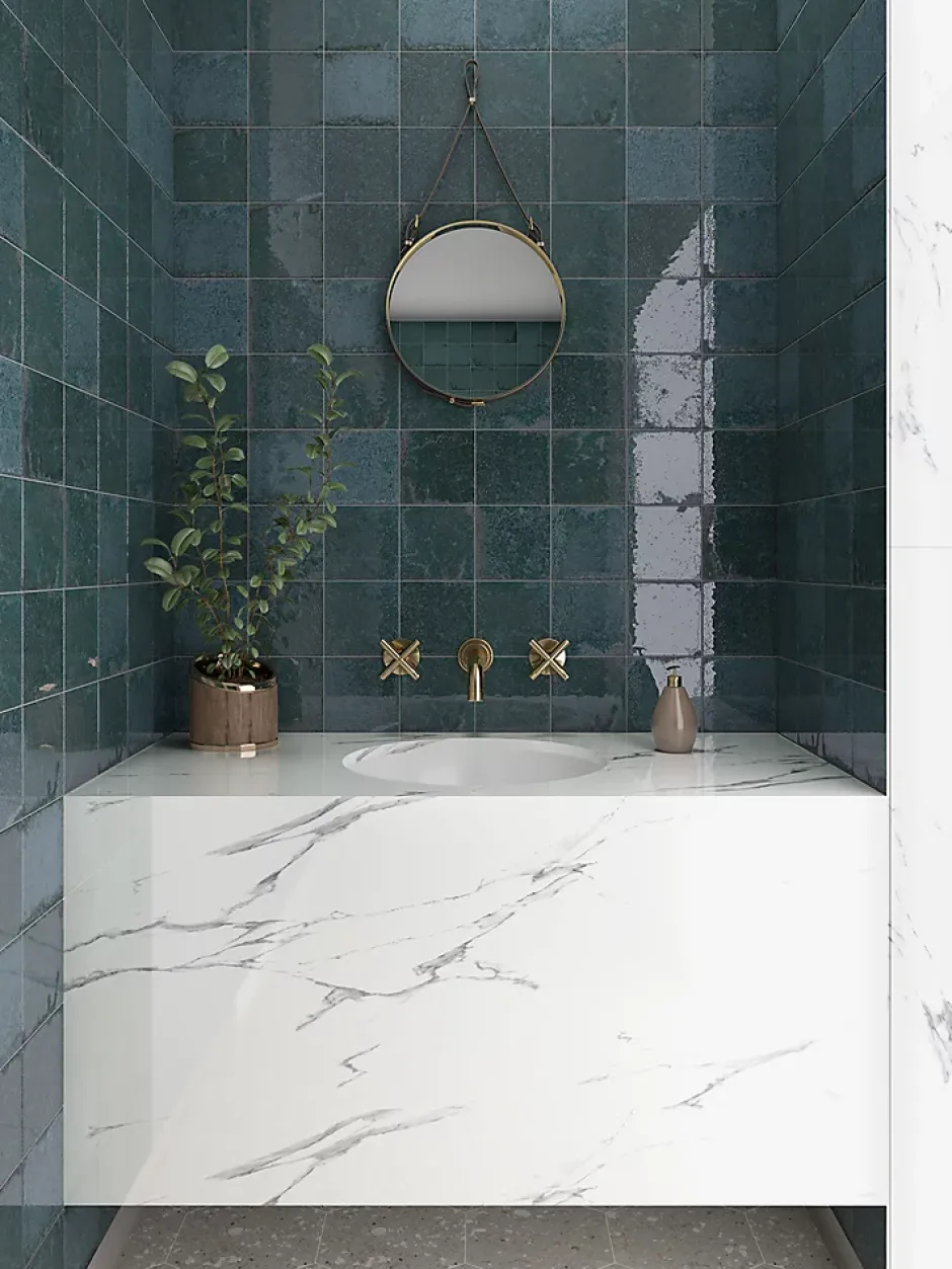 Carrelage Alma Azul - brillant 15 x 13cm ( vendu par boite de 0,31 m² )-Bestile Outlet