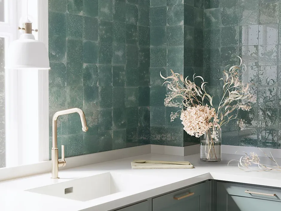 Carrelage Alma Verde - brillant 15 x 13cm ( vendu par boite de 0,31 m² )-Bestile