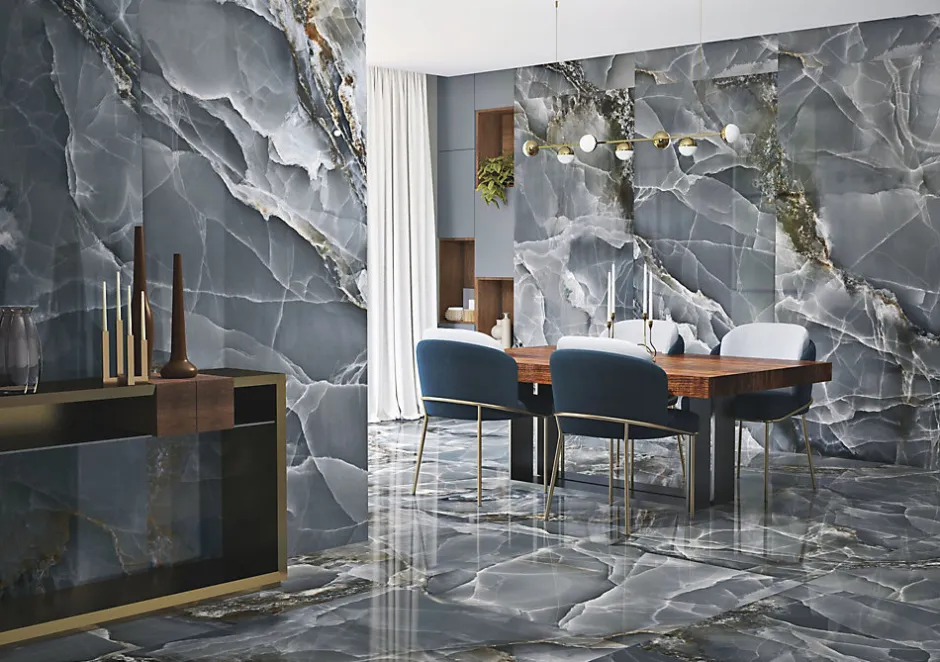 Tinker Carrelage Aspect marbre Colorado bleu poli 60x120 cm