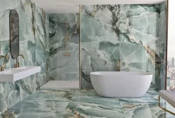 Carrelage Aspect marbre Colorado turquoise poli 60x120 cm-Tinker Outlet