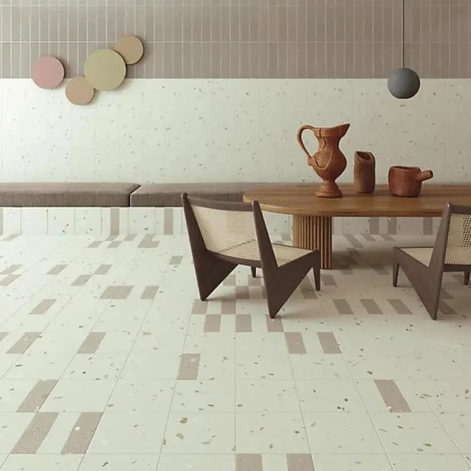 Tinker Carrelage Aspect terrazzo Aroma gris grain 20x20 cm