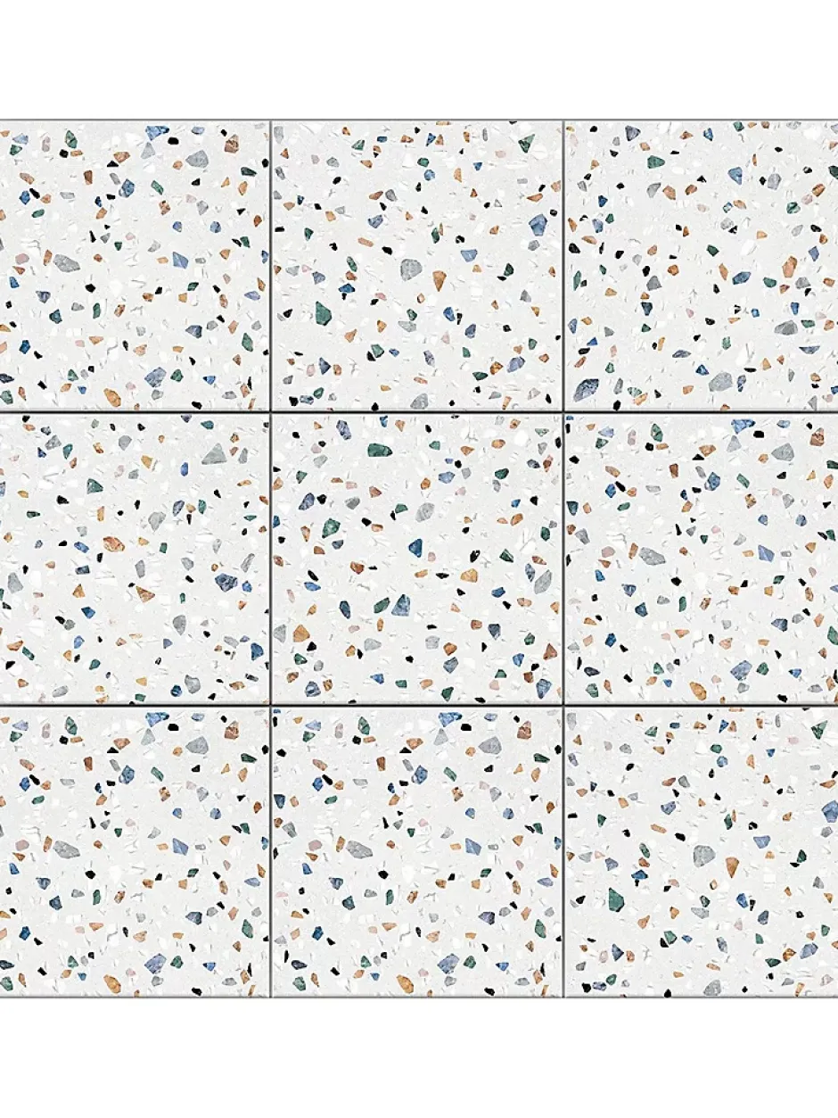 Tinker Carrelage Aspect terrazzo Dura blanc mix 20x20 cm