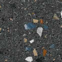 Carrelage Aspect terrazzo Straci noir poli 79.5x79.5 cm-Tinker Hot
