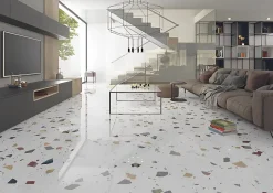 Tinker Carrelage Aspect terrazzo Straci blanc poli 79.5x79.5 cm