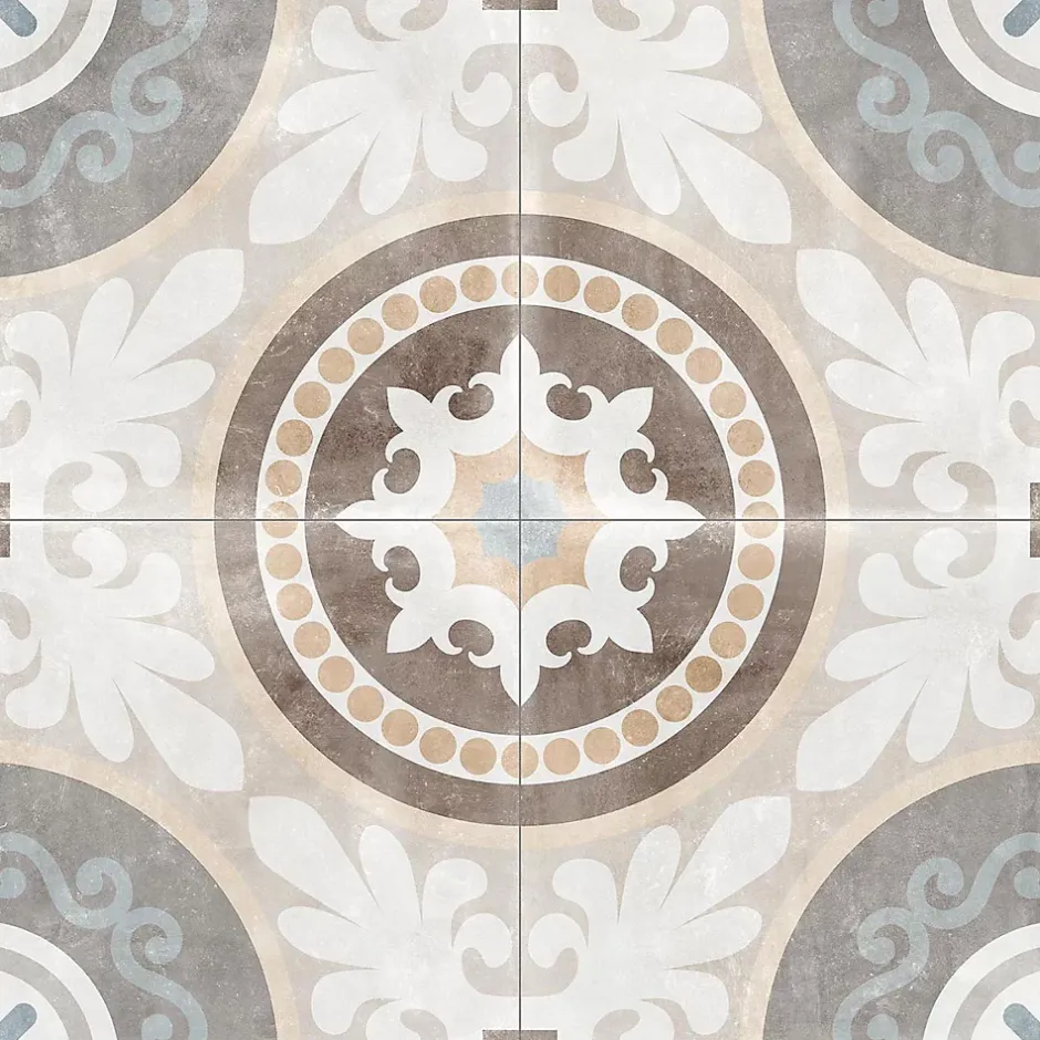 Tinker Carrelage Carreaux de ciment Cambera Fleuras motif 60x60 cm