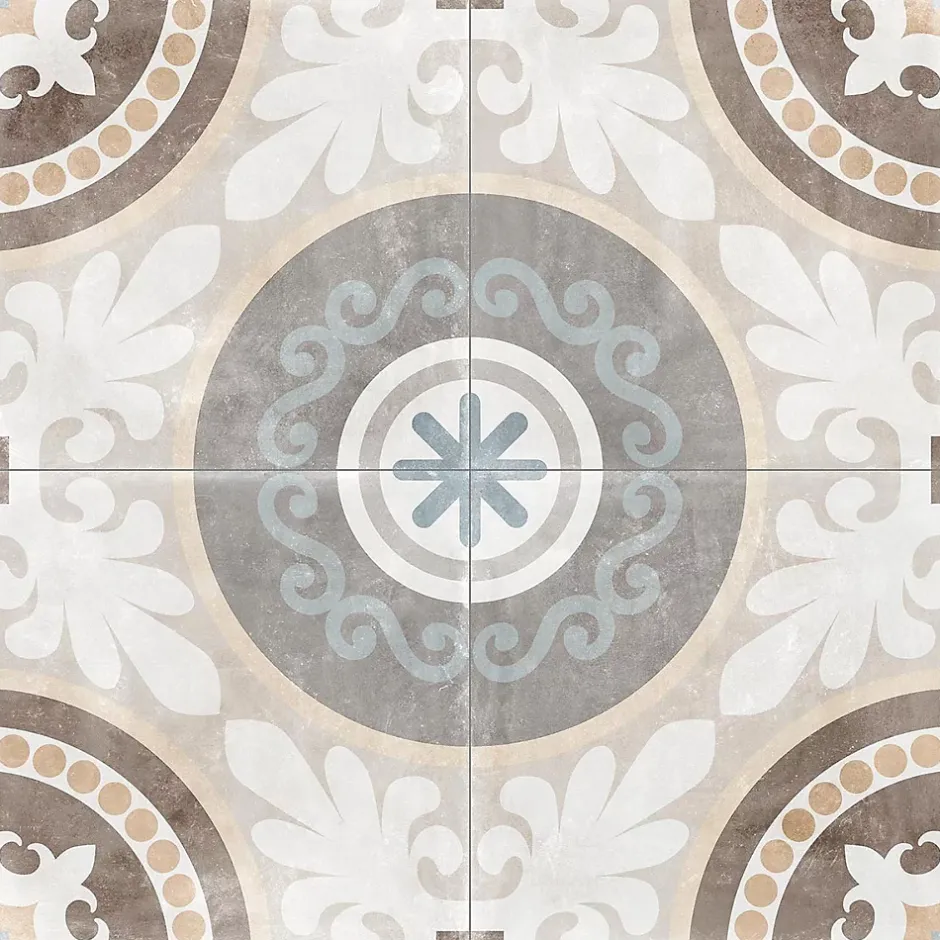 Tinker Carrelage Carreaux de ciment Cambera Fleuras motif 60x60 cm