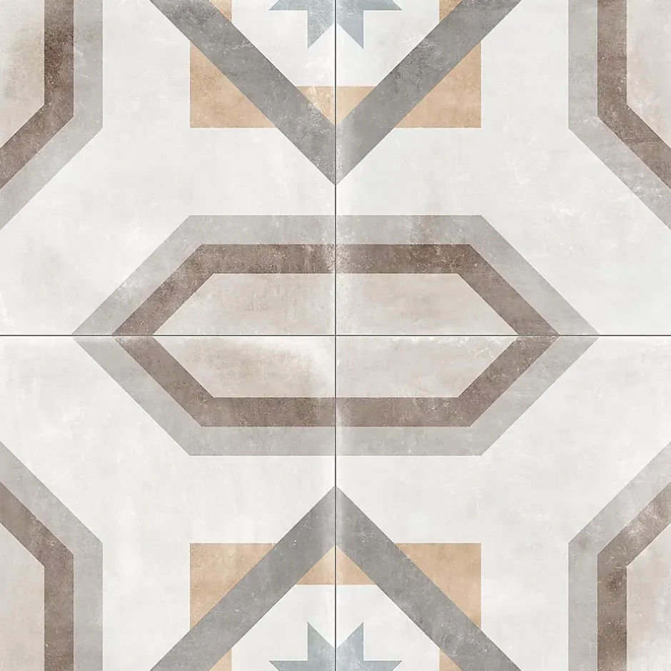 Tinker Carrelage Carreaux de ciment Cambera Fleuros motif 60x60 cm