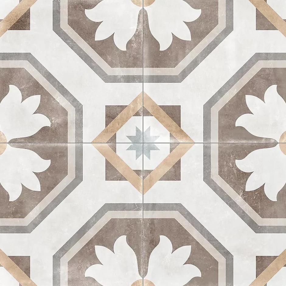 Tinker Carrelage Carreaux de ciment Cambera Fleurys motif 60x60 cm