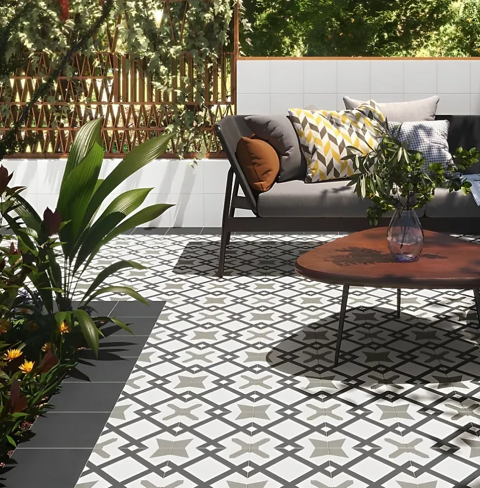 Carrelage carreaux de ciment Villa motif charmo 20x20 cm-Tinker Sale