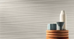 Carrelage 3D Blanc Linea 120x50x0,85 cm Mat Trinella - Mur intérieur (vendu par carton de 1,8 m²) --Ro'Ma Carrelage Discount