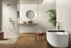 Carrelage 3D Blanc Soft 120x50x0,85 cm Mat Trinella - Mur intérieur (vendu par carton de 1,8 m²) --Ro'Ma Carrelage Clearance