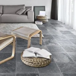 carrelage de Marbre Vieilli Gris Fonce Manosque 40.6X40.6X1.2 cm - vendu par boite de 1 m2 soit 6 carreaux --Carrelage Signature Clearance